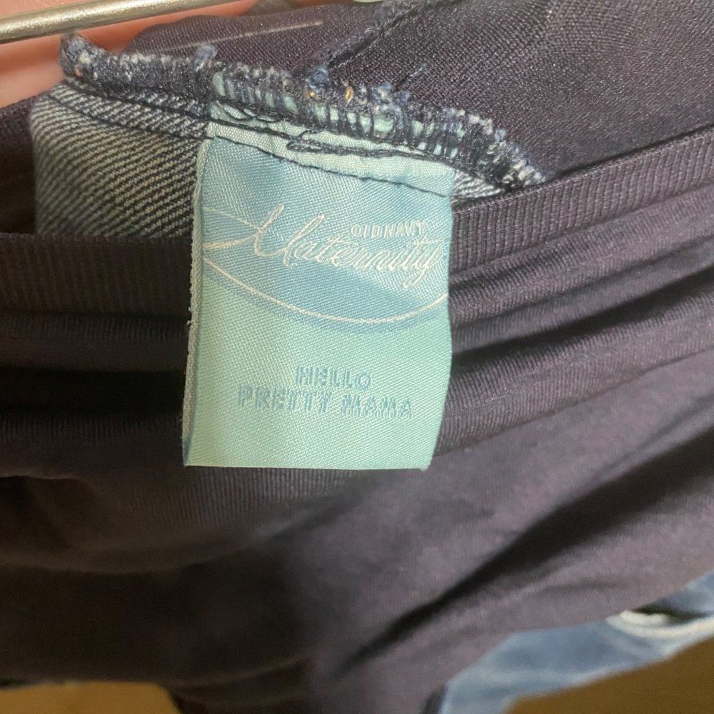 Old Navy Maternity Denim blue jeans.  Panel provides gentle back support as your - Picture 6 of 7